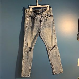 Pacsun acid wash zipper jeans(28x30) #fog